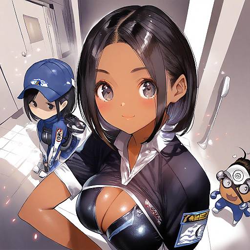 Illustration of Arung samudra (cessa), ombok diving and delivery services in the style of Yuugen