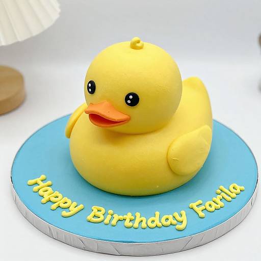 Cute Yellow Rubber Duck Birthday Cake