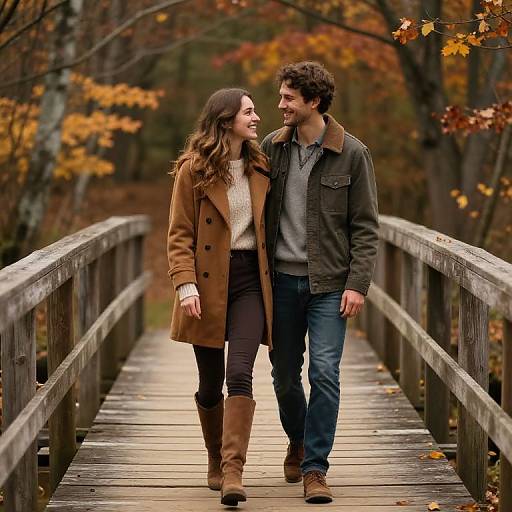Cozy Autumn Couple with Smiles