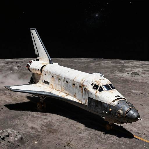 Realistic Streamlined Shuttle on Moon