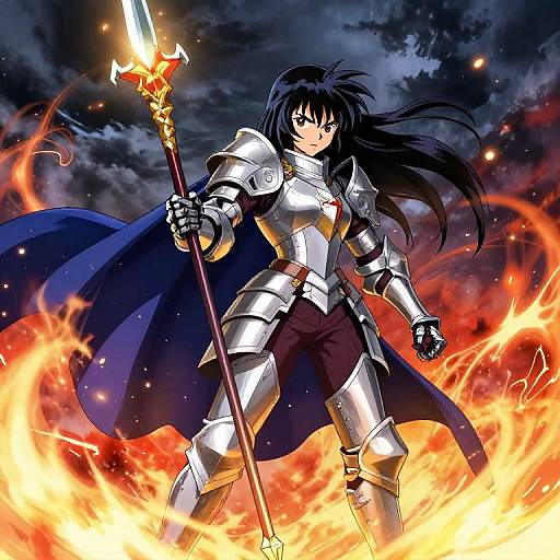 Fierce Female Anime Knight Battle
