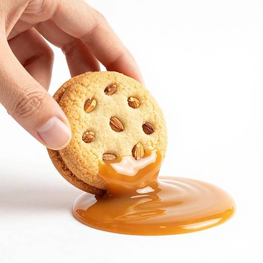 Almond Butter Cookie with Caramel Drizzle