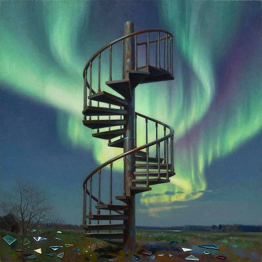 Surreal Spiral Staircase Aurora