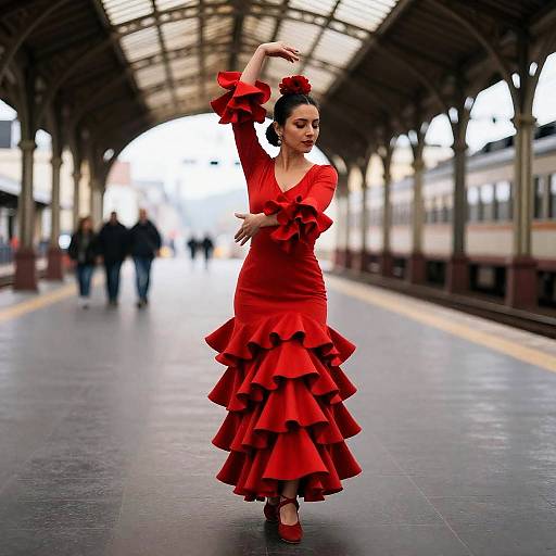 Flamenco Dancer on Train Platform
