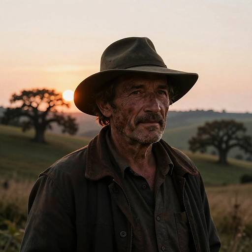 Weathered Man at Sunset Hills