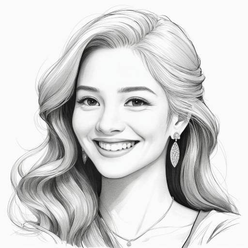 Smiling Woman Pencil Sketch Portrait