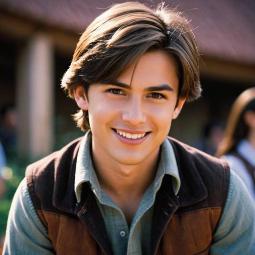 Smiling young man with brown hair and vest