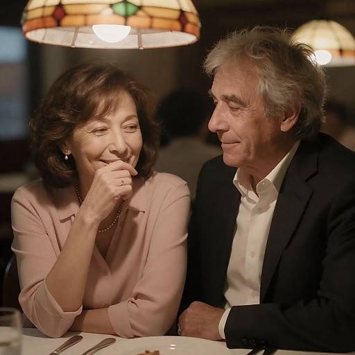 Elder Couple Intimate Restaurant Moment