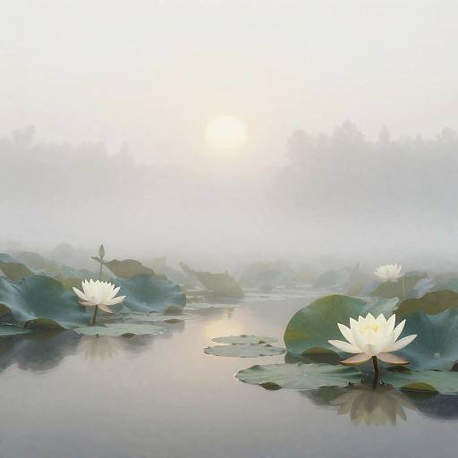 Serene Water Lily Pond Sunrise