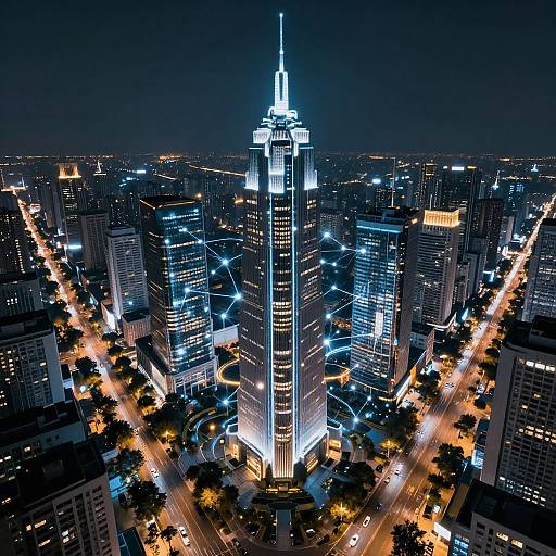 Futuristic AI-Driven Smart Cityscape