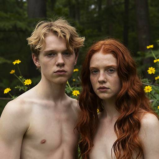 Portrait of Young Friends in Nature