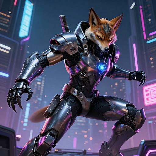 Cyberpunk Jackal Warrior in Action