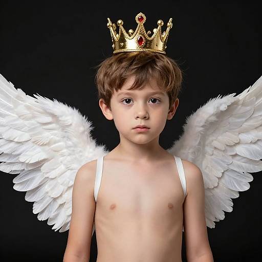 Boy with Angel Wings and Crown