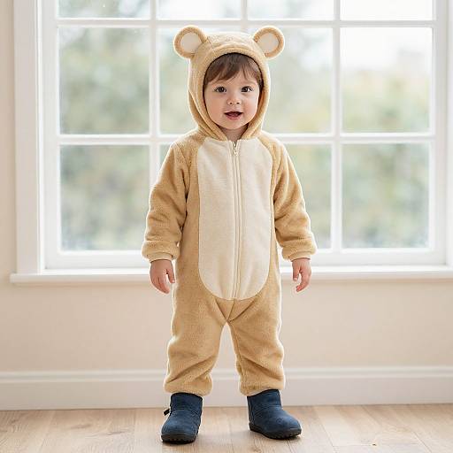 Toddler Boy in Costume by Window