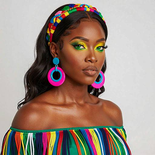 Vibrant Portrait of a Dark-Skinned Woman