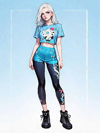 Stylish Young Woman in Casual Streetwear