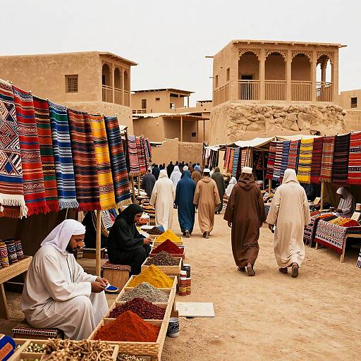 Vibrant Ancient Desert Marketplace