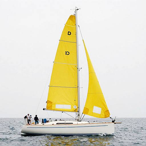 Hyper-Realistic Side View Sailboat