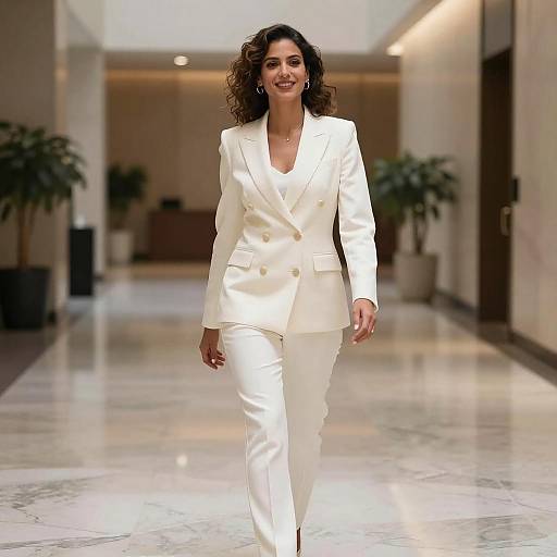 Latina Executive in White Power Suit