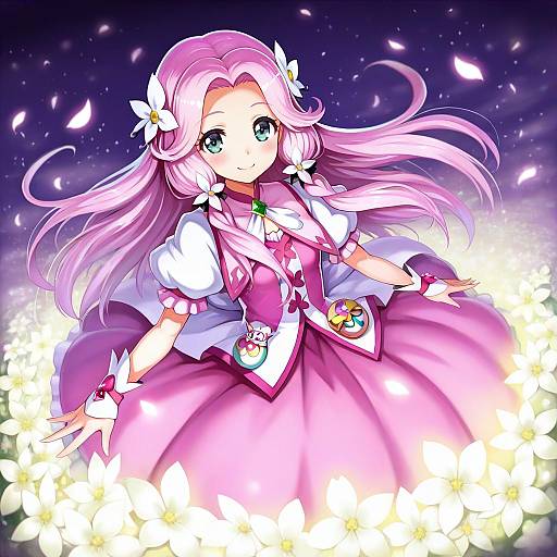 Illustration of Hanami kotoha, precure in the style of Edobox