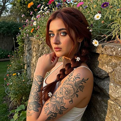 Enigmatic South Asian Woman in Garden