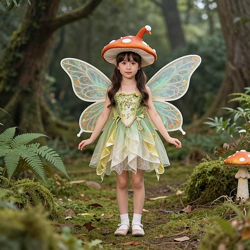 Mushroom Fairy with Butterfly Costume