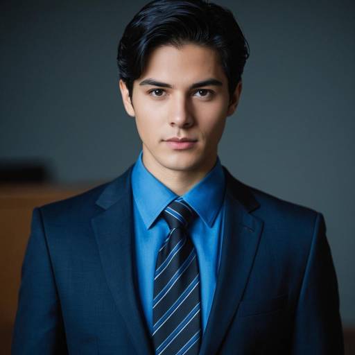 Young Man in Blue Suit Portrait