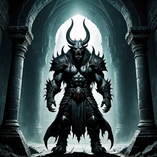 Dark Demon Warrior in Gothic Archway