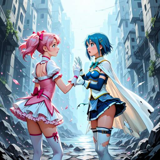 Magical Girl Duo in School Uniform