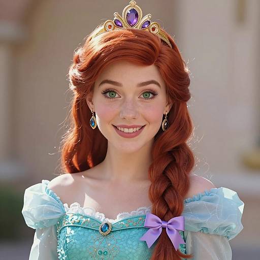 Young Woman in Ariel-Inspired Princess Costume