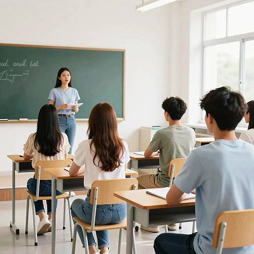 Casual Classroom Discussion Among Five Students