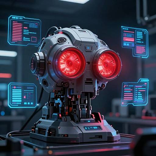 Futuristic Red Eye Generator Machine