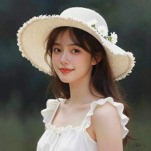 Realistic Portrait of Young Woman