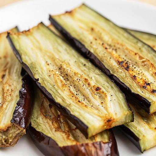 Close-up Roasted Eggplant Slices