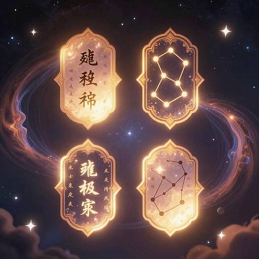 Glowing Chinese Constellation Talismans