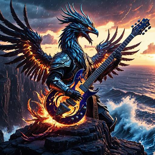 Cybernetic Phoenix with Samurai Armor