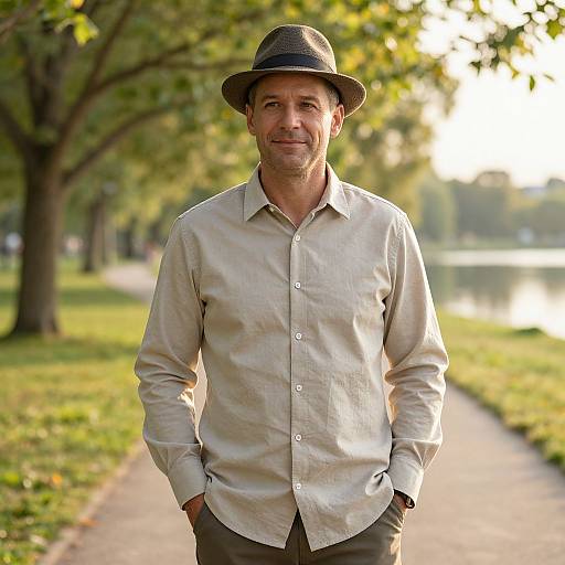 Confident Man in Sunny Park