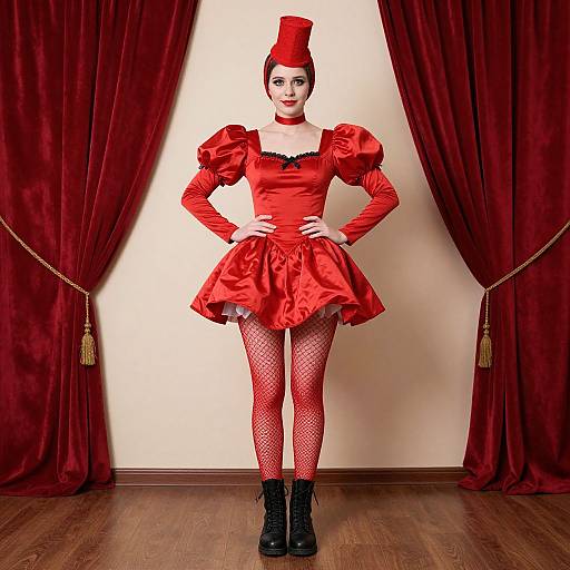 Circus Ringmaster in Red Costume