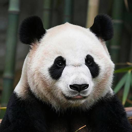 Close-Up Giant Panda Nose Detail