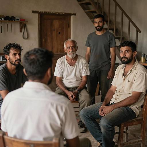 Rustic Gathering of Middle-Aged Men