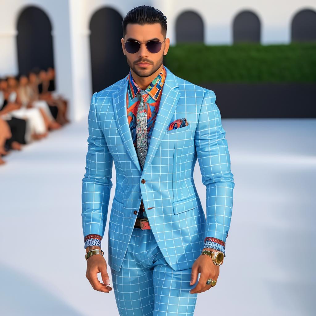 Luxury Fashion Showcase: Hispanic Male Model