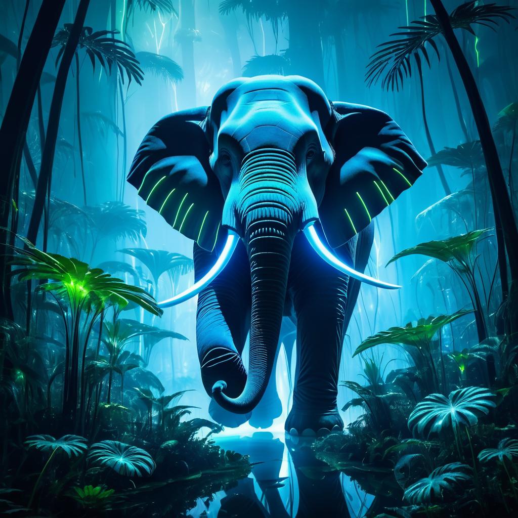 Futuristic Jungle Adventure with Bioluminescent Life