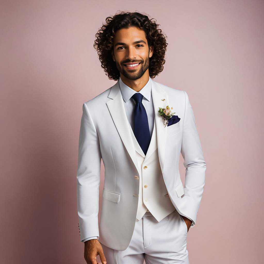 Cheerful Male Wedding Guest Photoshoot