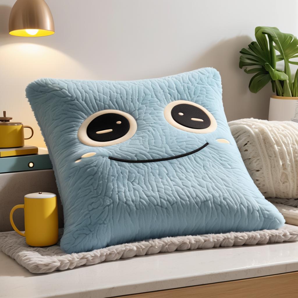 Cozy Anthropomorphic Pillow Scene