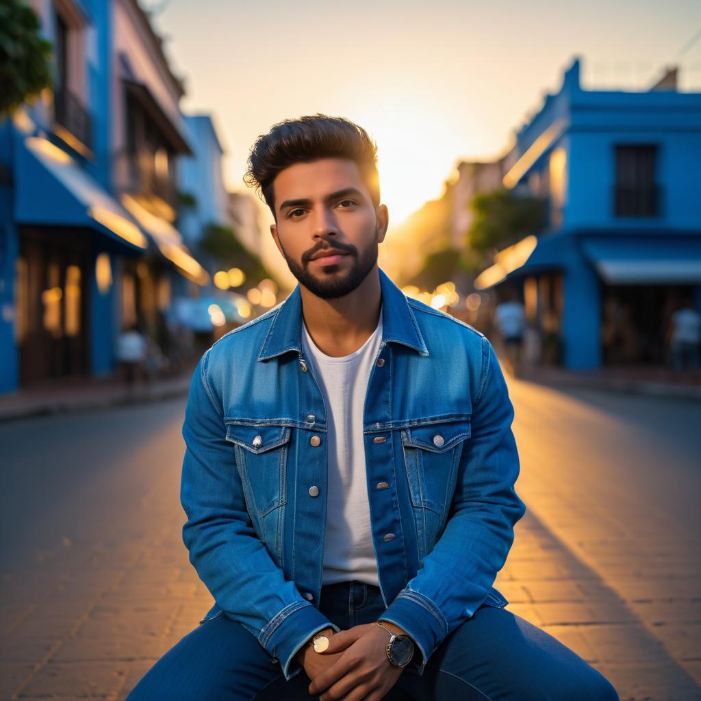 Handsome Brazilian Man at Sunset