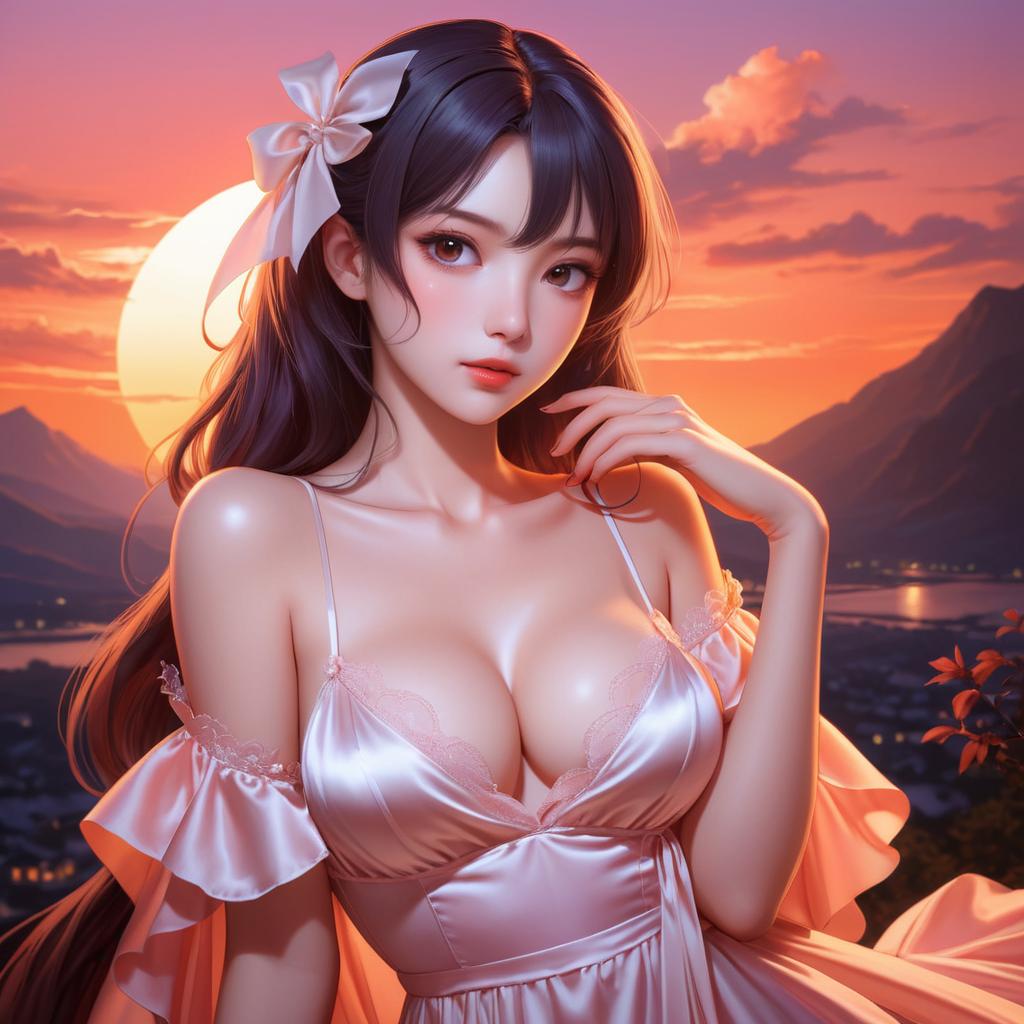 Vampire Maiden in Silk Nightgown Scene