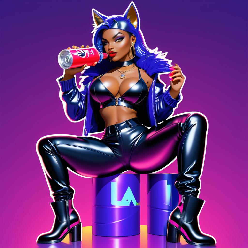 Hip-Hop Luna the Wolf Character Illustration