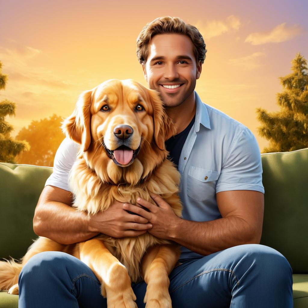 Heartwarming Man and Dog Embrace