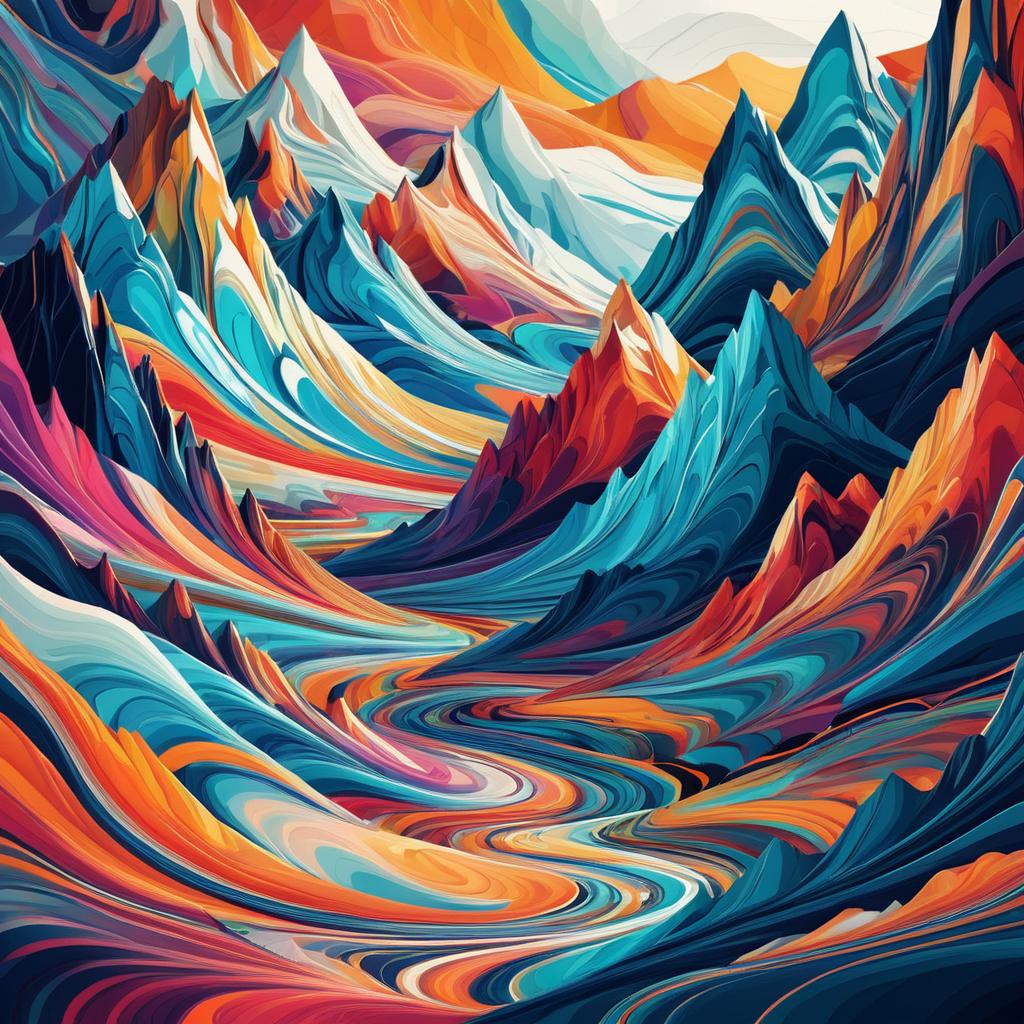 Abstract Scandinavian Mountain Designs in 4K