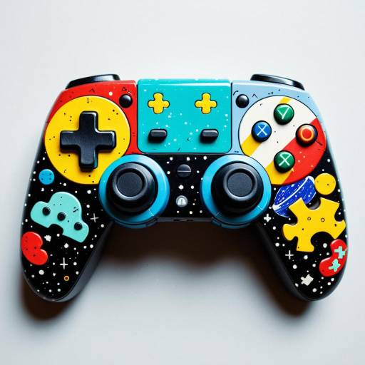 Colorful Puzzle Piece Video Game Controller